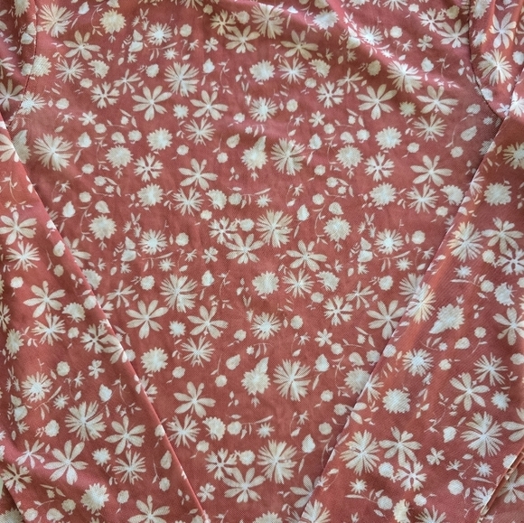 Black Tape Blouse Women XS Orange White See Thru Turtle Neck Sheer Y2k Stretchy - Picture 6 of 10